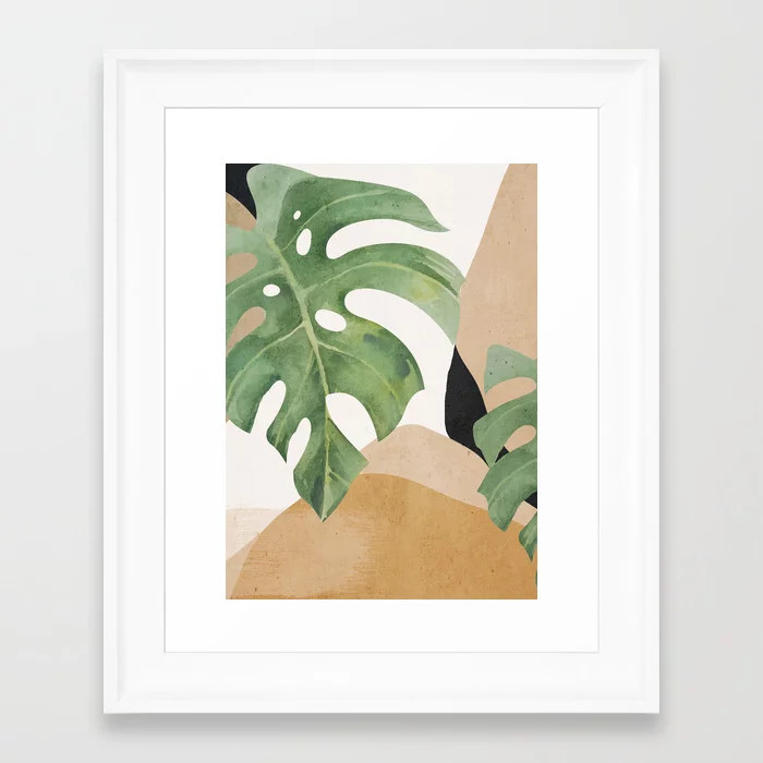Abstract Art Tropical Leaves 3 Framed Art Print | Society6