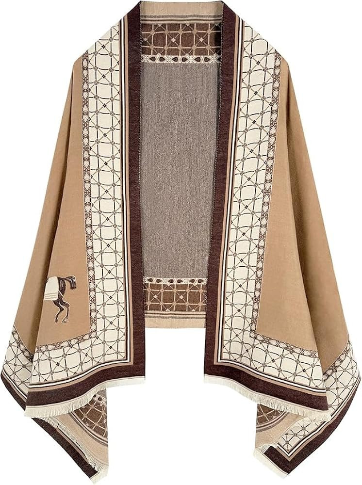 Women's Reversible Pashmina Shawl Wrap for Women Big Scarf Holiday Gifts | Amazon (US)