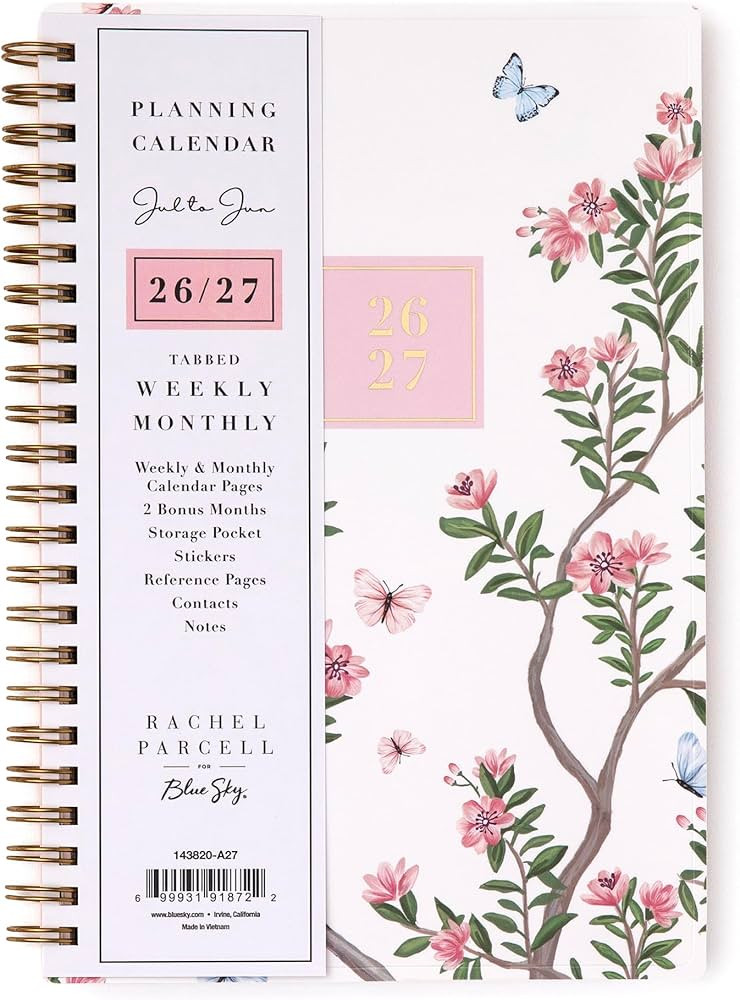 Blue Sky Rachel Parcell 2026-2027 Weekly and Monthly Academic Year Planner Calendar, July 2026 - ... | Amazon (US)