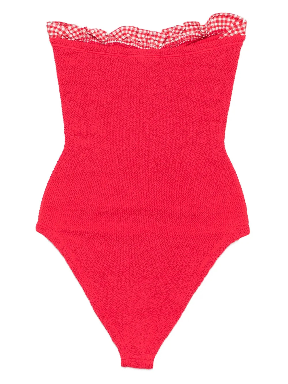 Hunza G gingham-trimmed Swimsuit | Red | FARFETCH DE | Farfetch Global