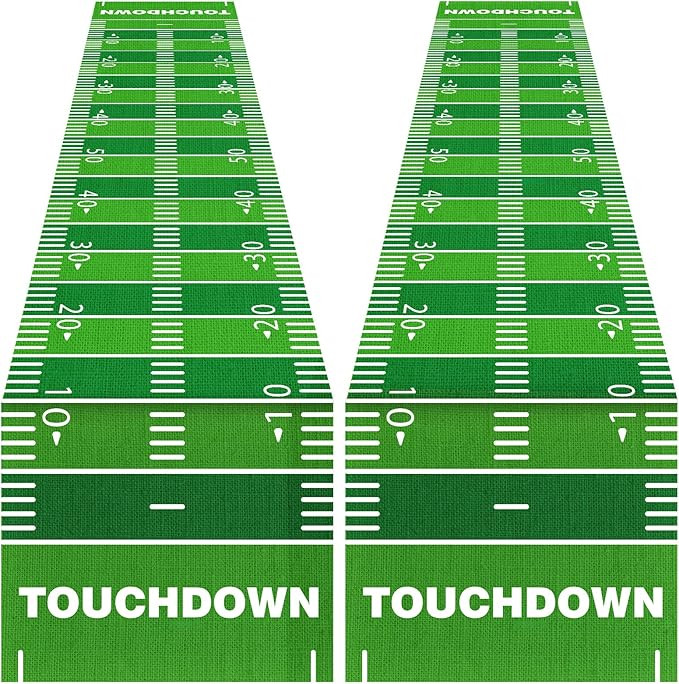 2PCS Football Kitchen Table Runner Decor Football Tablecloth Grass Court Table Runner Touch Down ... | Amazon (US)