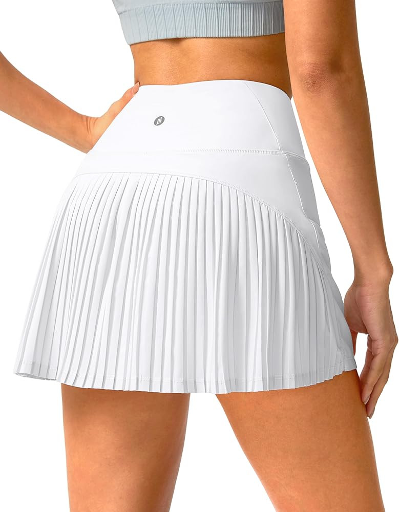 SANTINY Women's Pleated Tennis Skirt High Waited Athletic Skirts with Pockets Tummy Control Golf ... | Amazon (US)