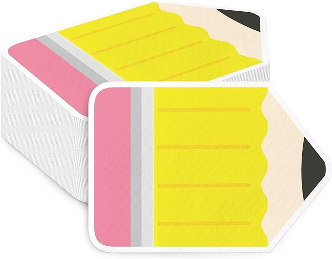 50Pcs Pencil Shaped Paper Napkins Back to School Decorations Yellow Pencil Guest Napkins First Da... | Amazon (US)