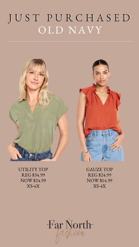 Just purchased 2 new tops for spring from old navy. Purchased both in L  

#LTKmidsize #LTKover40 #LTKsalealert