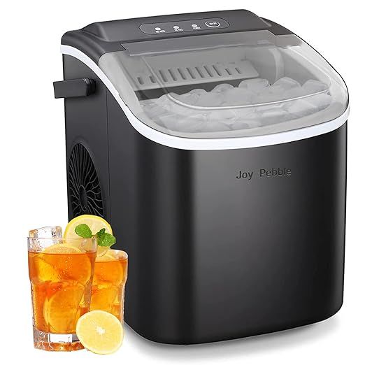 Joy Pebble Ice Maker Countertop with Handle,9 Cubes Ready in 6 Mins,26Lbs/24H, Self-Cleaning Port... | Amazon (US)