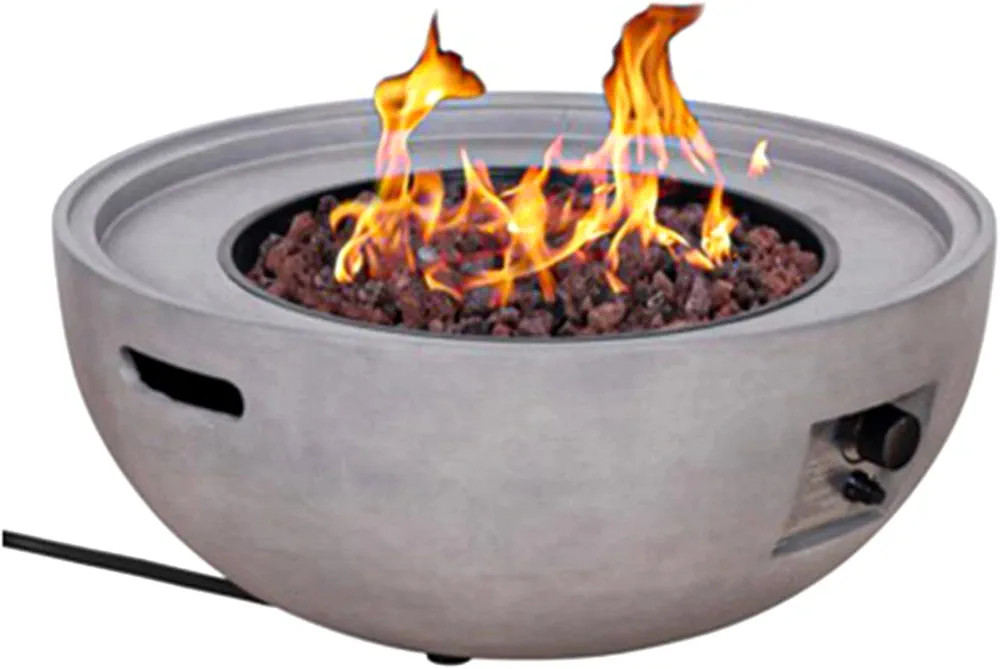 32" Concrete 50K BTU Smokeless Propane Gas Fire Pit Round Outdoor Patio, Porch, and Deck Fireplac... | Amazon (US)