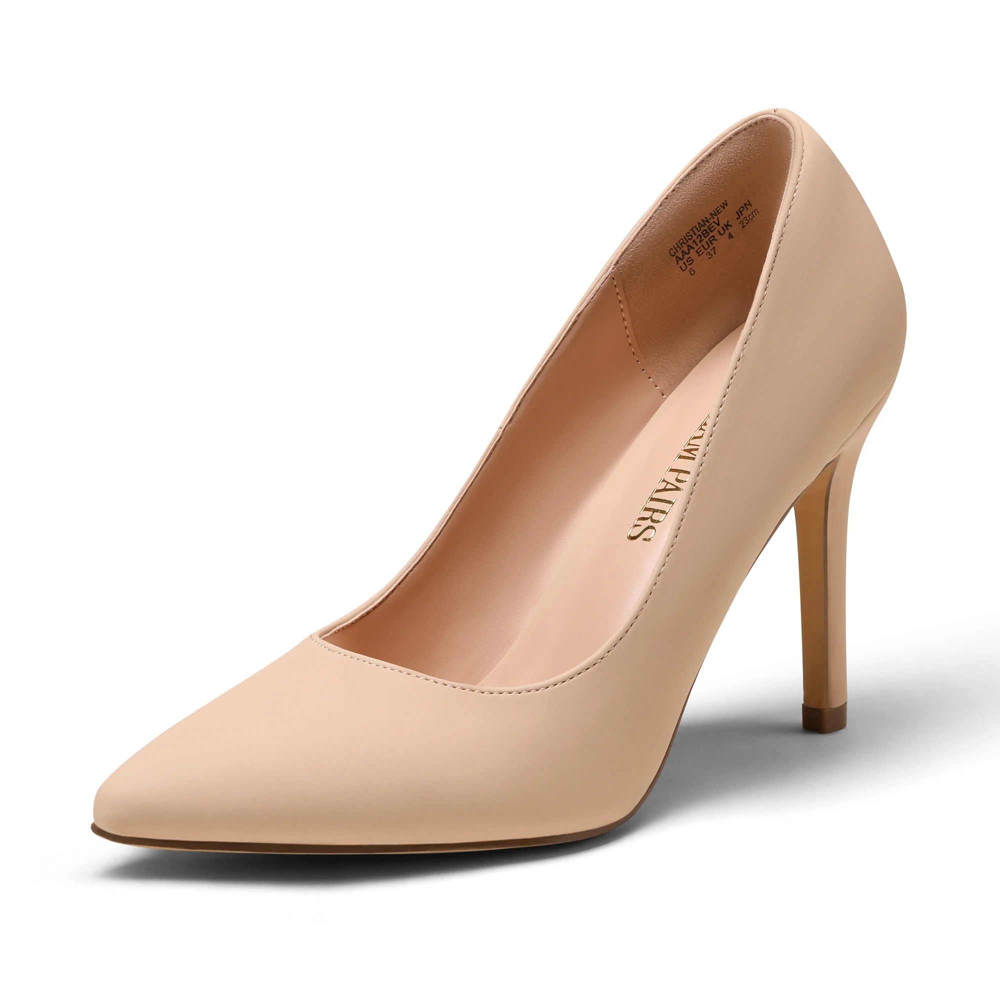 Dream Pairs Women Pointed Toe High Heel Shoes Wedding Party Pumps Shoes NUDE/NUBUCK CHRISTIAN-NEW... | Walmart (US)