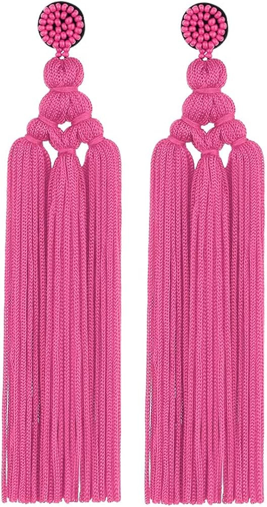 Bohemian Tassel Earrings for Women Dangling Chandelier Boho Statement Layer Earrings Long Woven L... | Amazon (US)