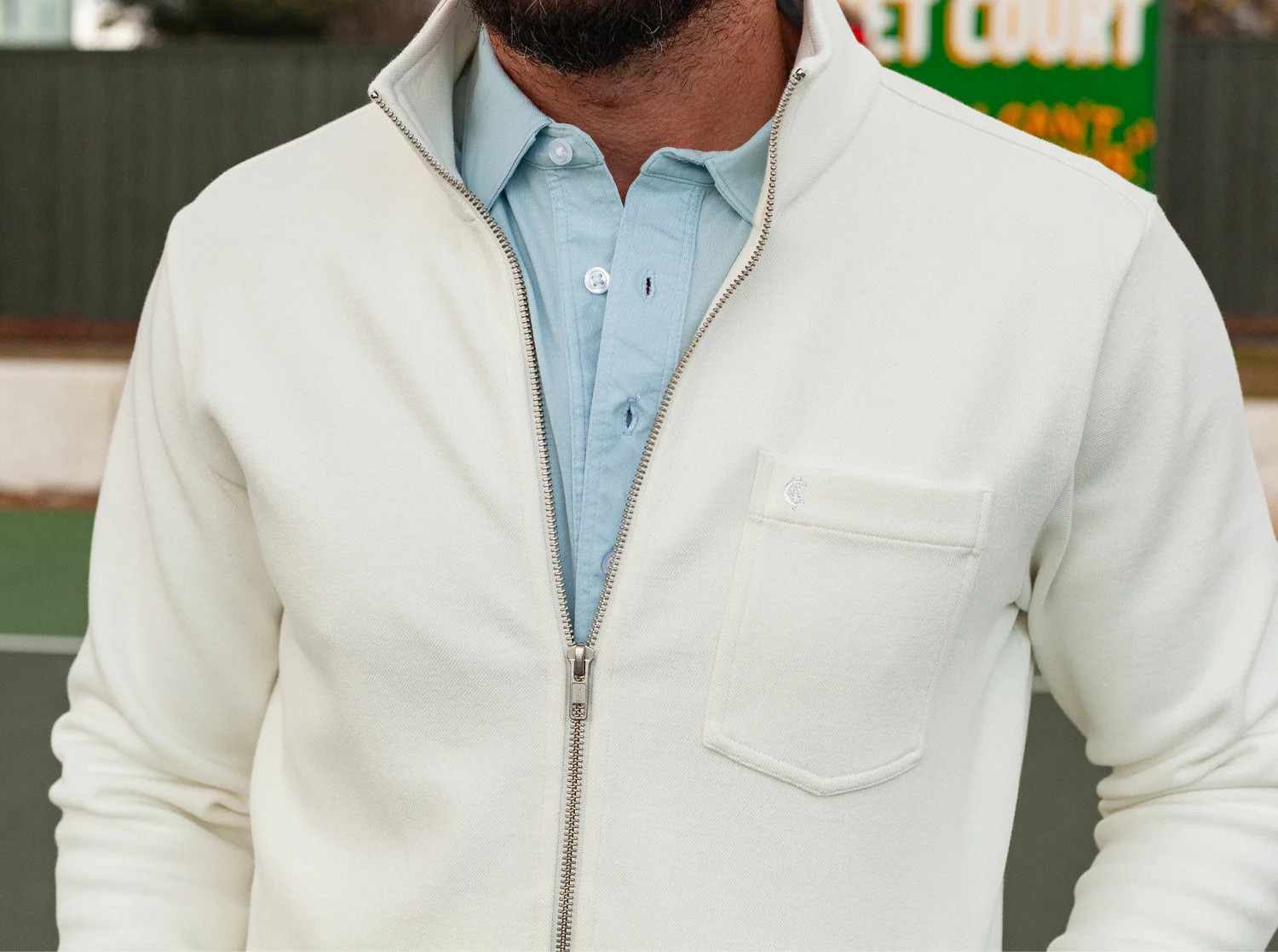 Courtside Jacket - White | Criquet Apparel