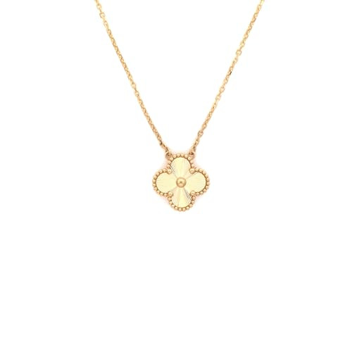 Van Cleef & Arpels, Pre-Loved Vintage Alhambra Pendant Necklace Guilloche 18K Yellow Gold, Yellow Gold | Amazon (US)