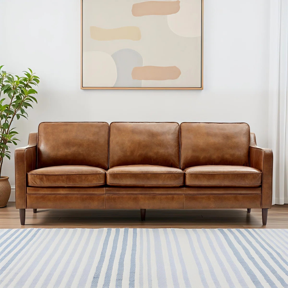 Ashtabula Genuine Leather Square Arm Sofa | Wayfair North America