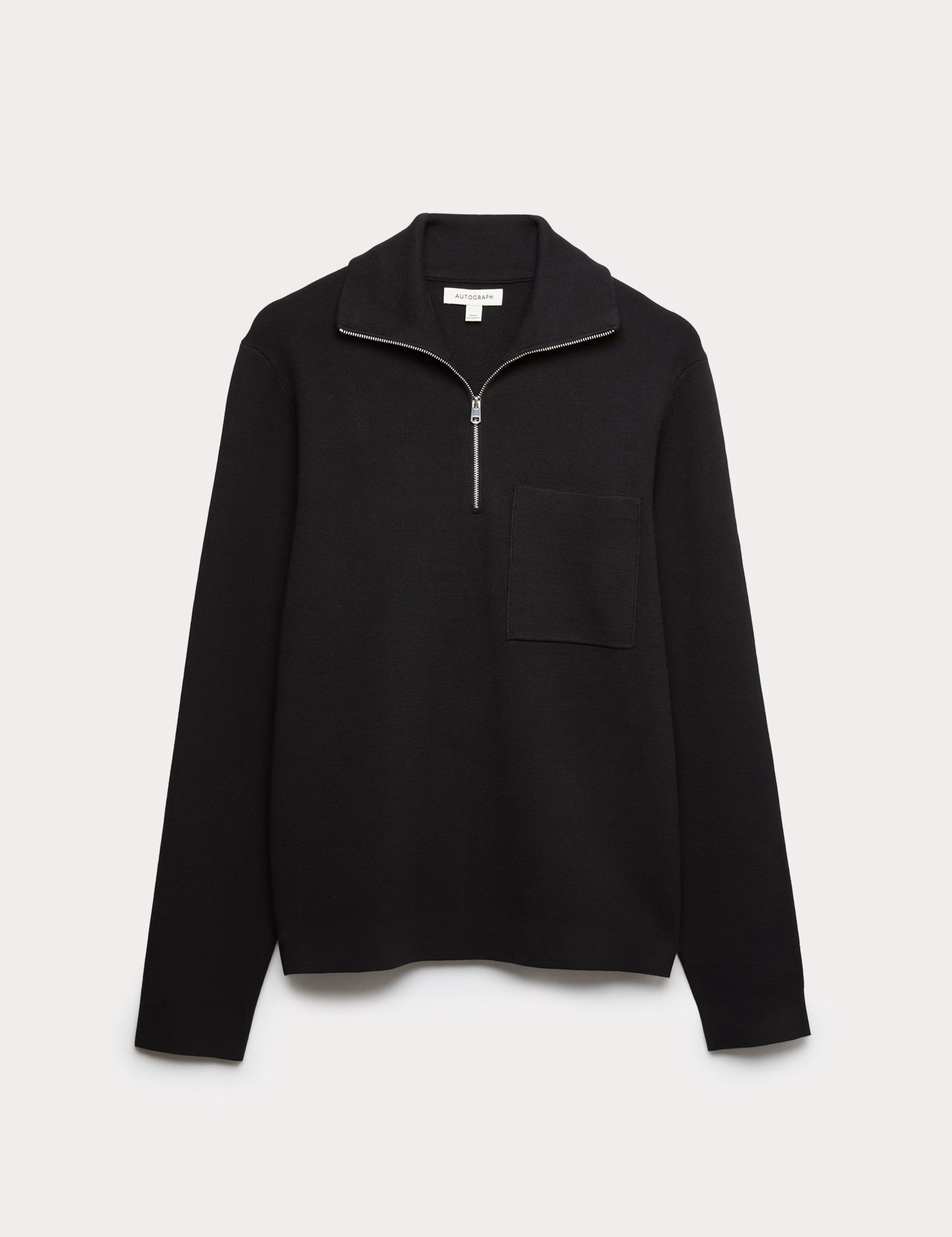 Milano-Knit Extended Funnel Neck Half Zip Jumper | Marks & Spencer (UK)