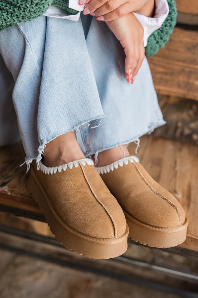 Gabbie Chestnut Embroidered Slippers FINAL SALE | Pink Lily