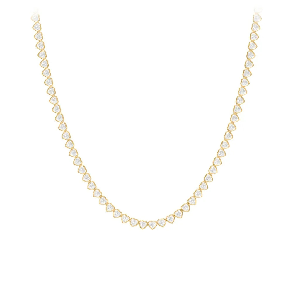 Heart Cubic Zirconia Tennis Necklace | Jewlr