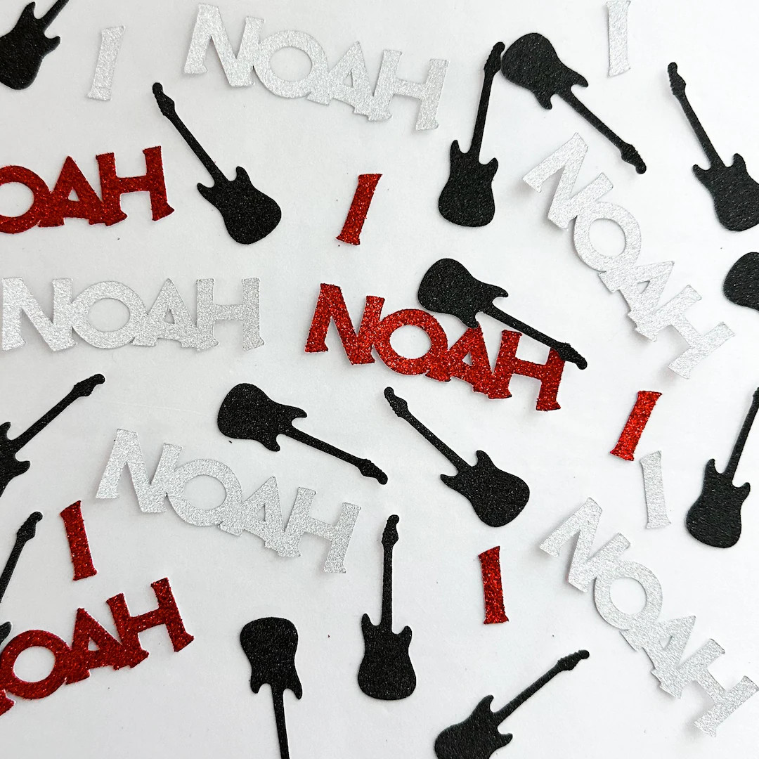 Rock and Roll Confetti, Guitar Confetti, Rock Birthday Confetti, Guitars, Music Party Decor, Cust... | Etsy (US)