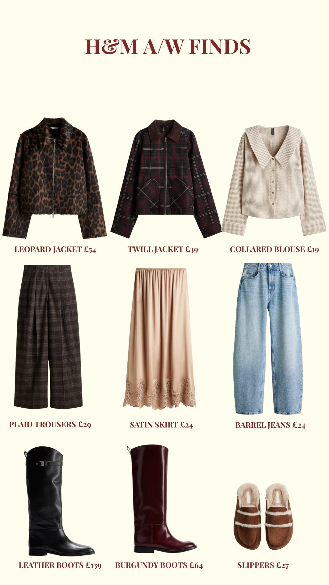 H&M new in Autumn/winter finds!

Jeans / trousers / workwear / jackets / coats / knee high boots / slippers / satin skirt 

#LTKautumn #LTKuk #LTKwinter