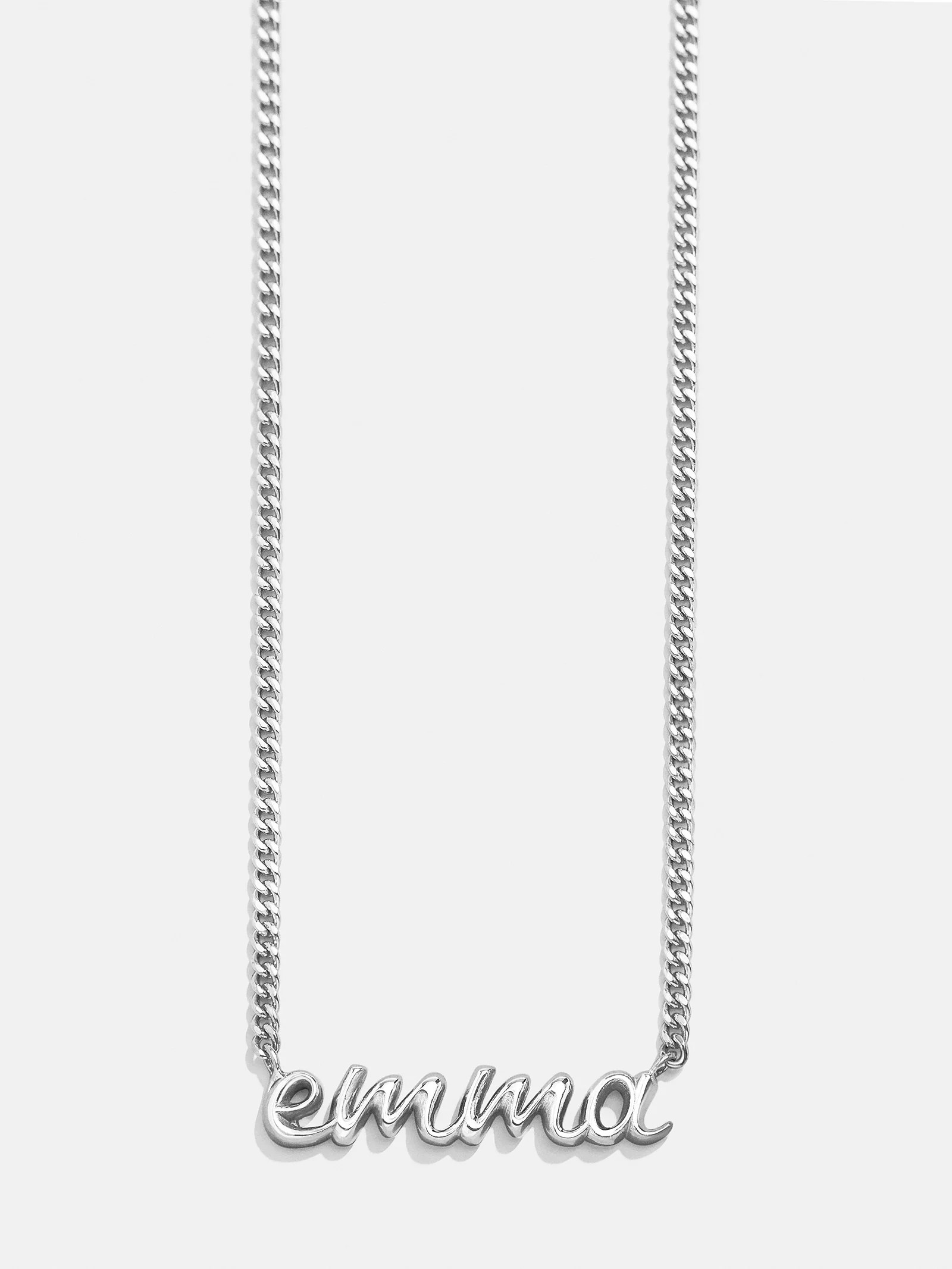 Curb Chain Custom Nameplate Necklace - Silver | BaubleBar (US)