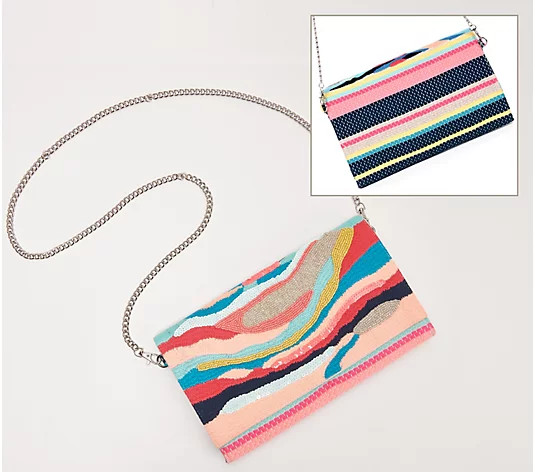 America and Beyond Embellished Convertible Clutch w/ Strap - QVC.com | QVC