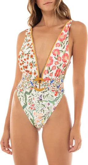 Agua Bendita Ina Seed Belted One-Piece Swimsuit | Nordstrom | Nordstrom