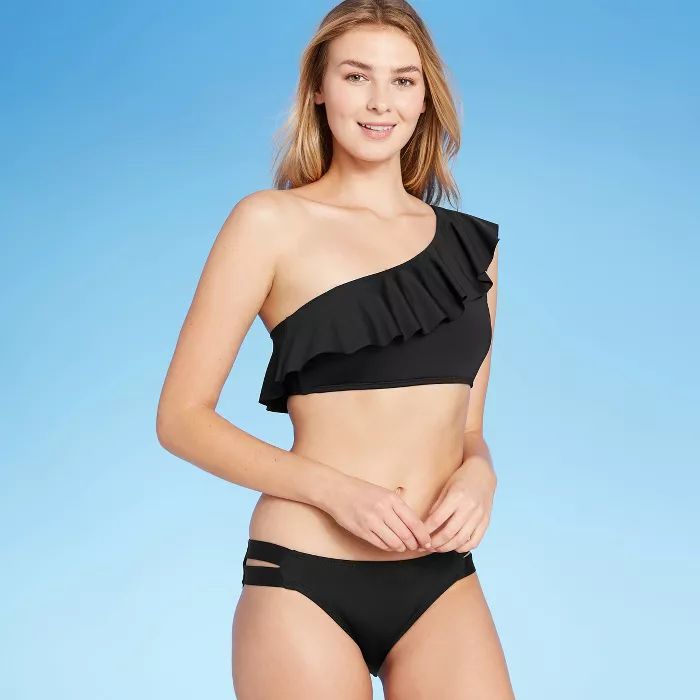 Women's Ruffle One Shoulder Bikini Top - Kona Sol™ | Target