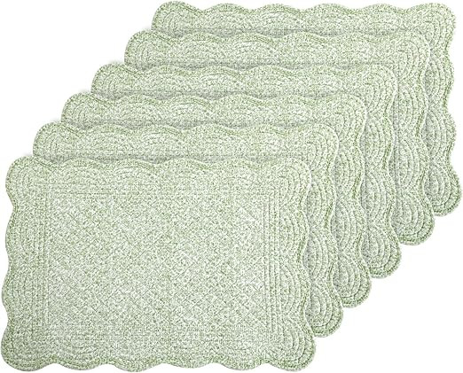 MABOZOO 100% Cotton Quilted Placemats Set of 6,Washable Cloth Table Placemats for Kitchen & Dinin... | Amazon (US)