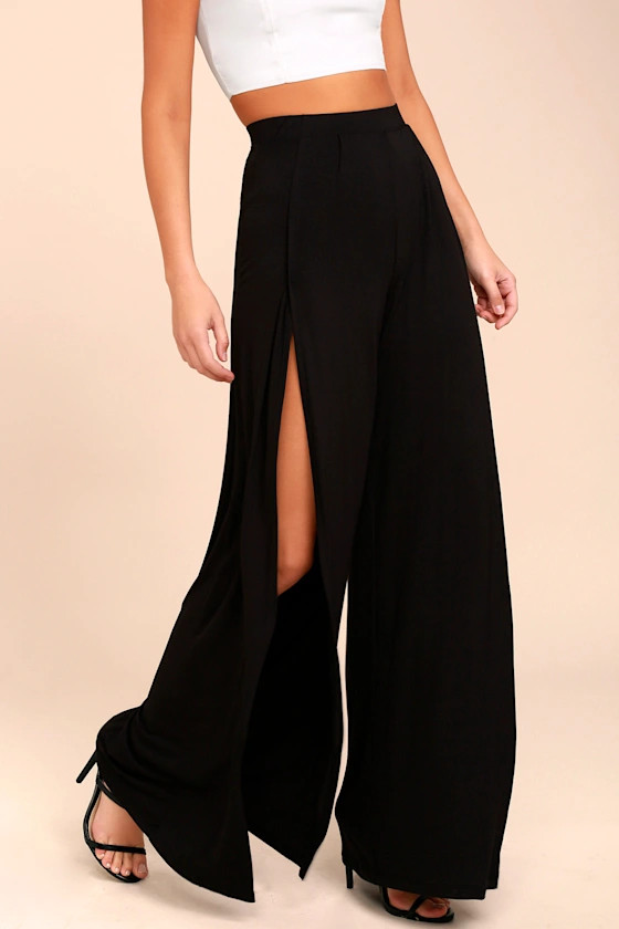 Knockout Black Wide Leg Pants | Lulus (US)