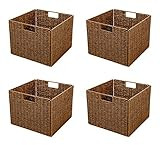 Trademark Innovations Foldable Storage Basket, Set of 4, Brown | Amazon (US)