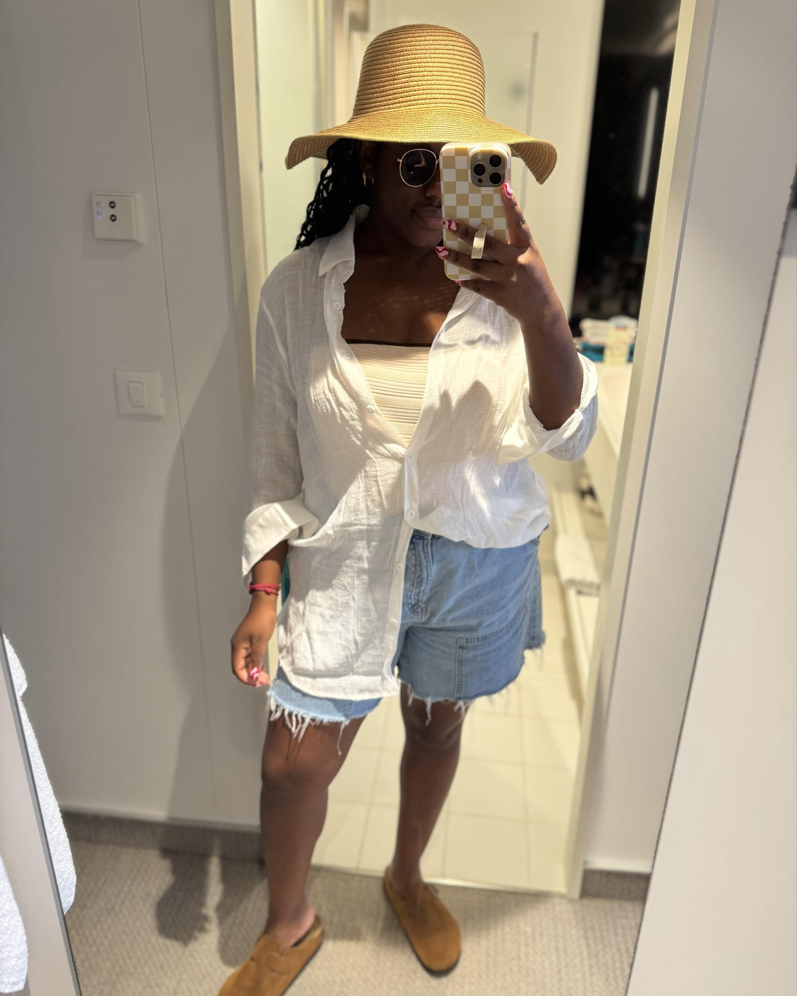 Sea day / pool and reads 
Beach cover up with bachelorette/wife vacation hat and target mules 

#LTKTravel #LTKFindsUnder50 #LTKSwim