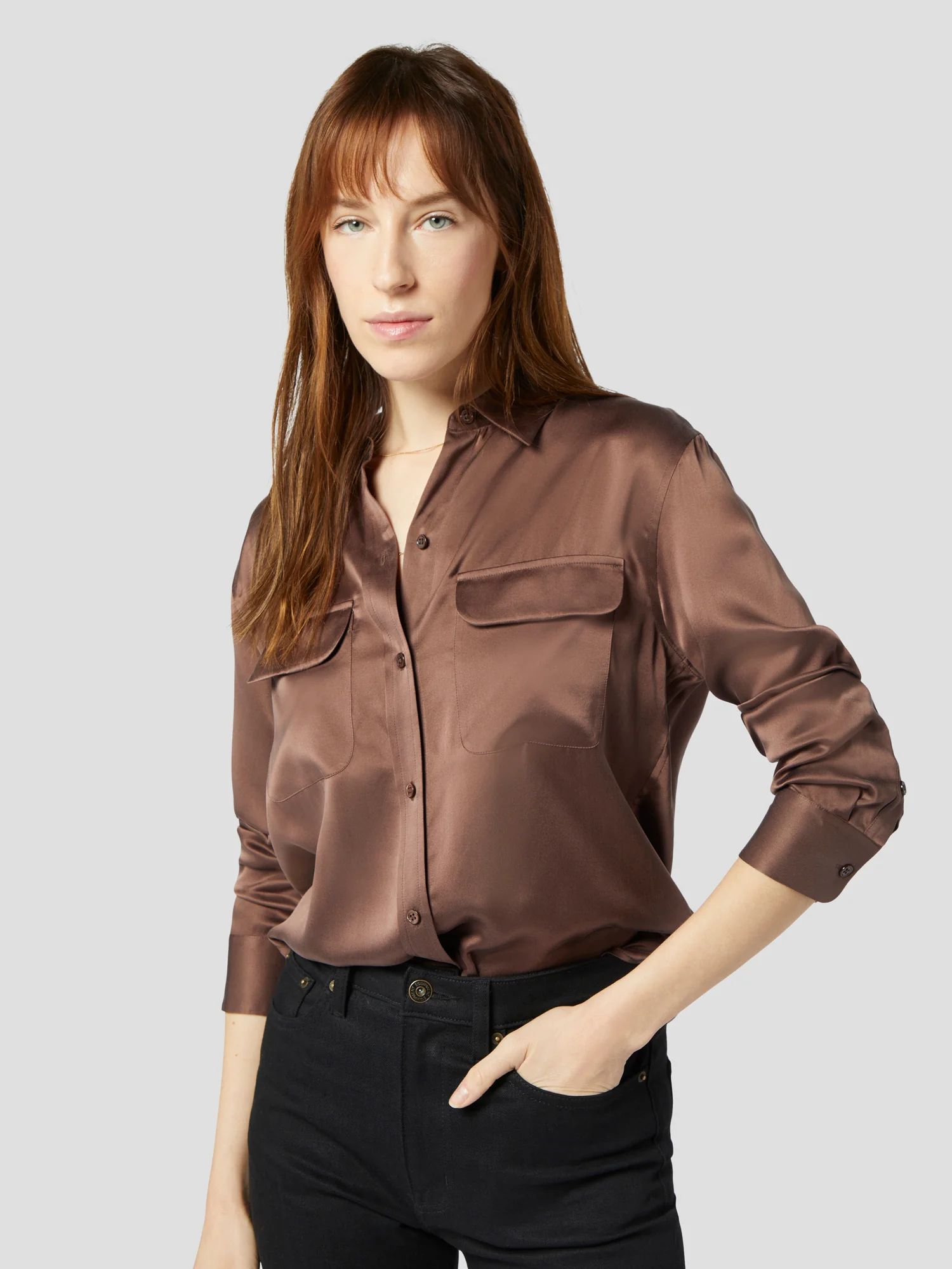 signature silk satin shirt | Equipment