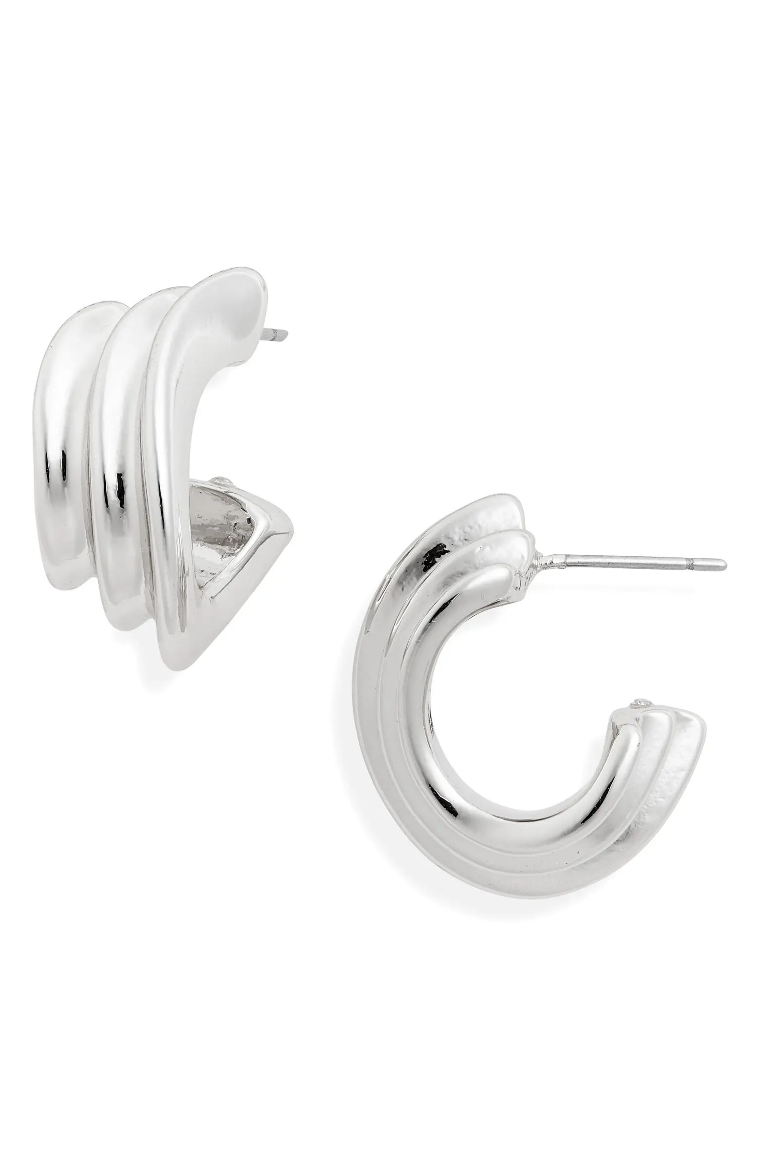 Open Edit Ridged Hoop Earrings | Nordstrom | Nordstrom