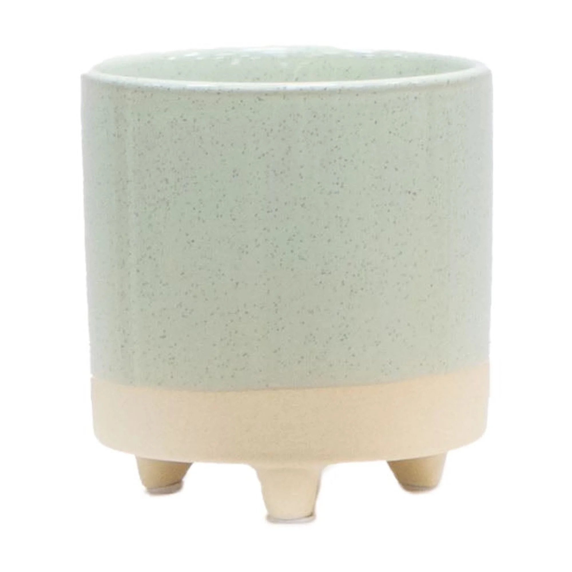 Mainstays 4" Two Tone Green Ceramic Footed Planter | Walmart (US)