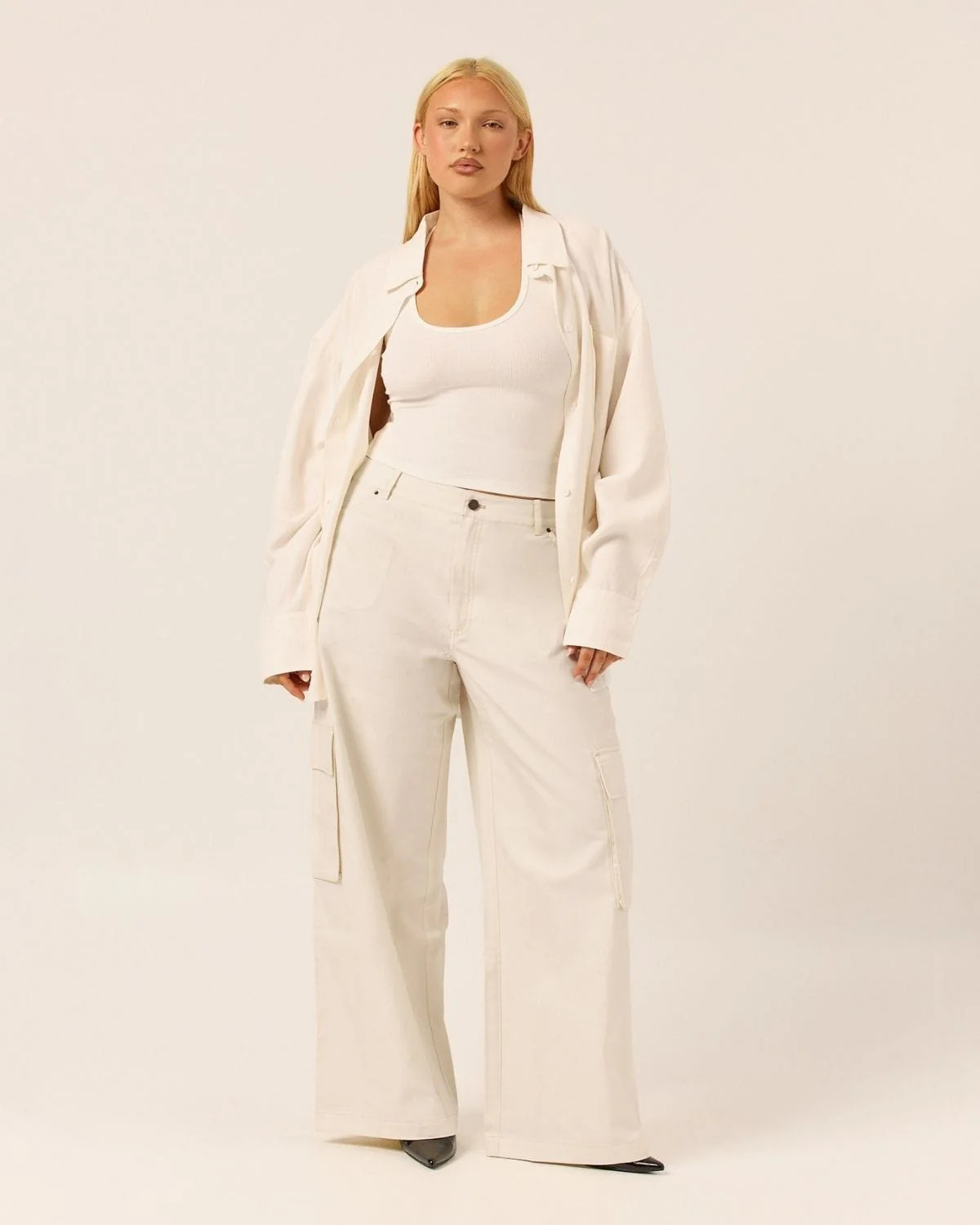 Wide Leg Cargo Pants | Vanilla | Crop Shop Boutique AU