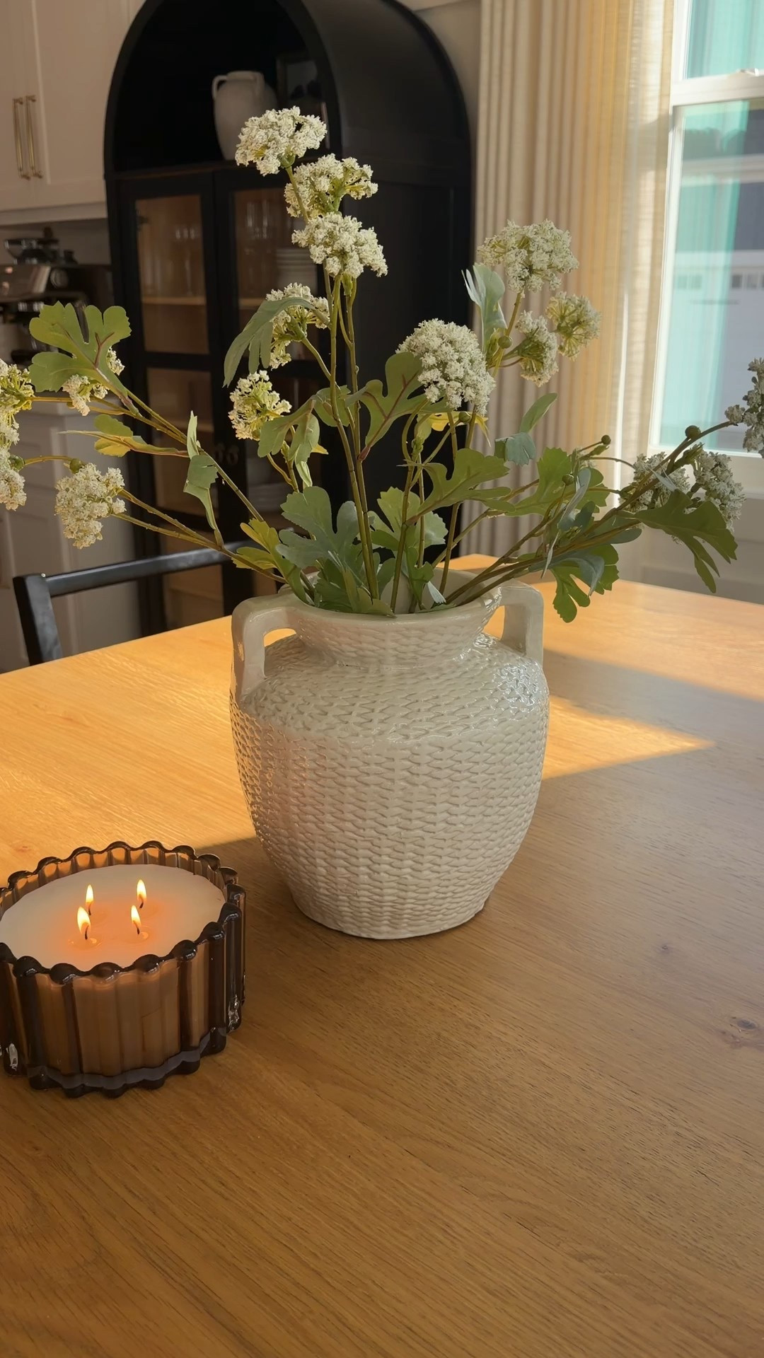 Table centerpiece, spring table, simple table centerpiece, modern Classic style, dining nook, dining table, vase and stems

#LTKHome