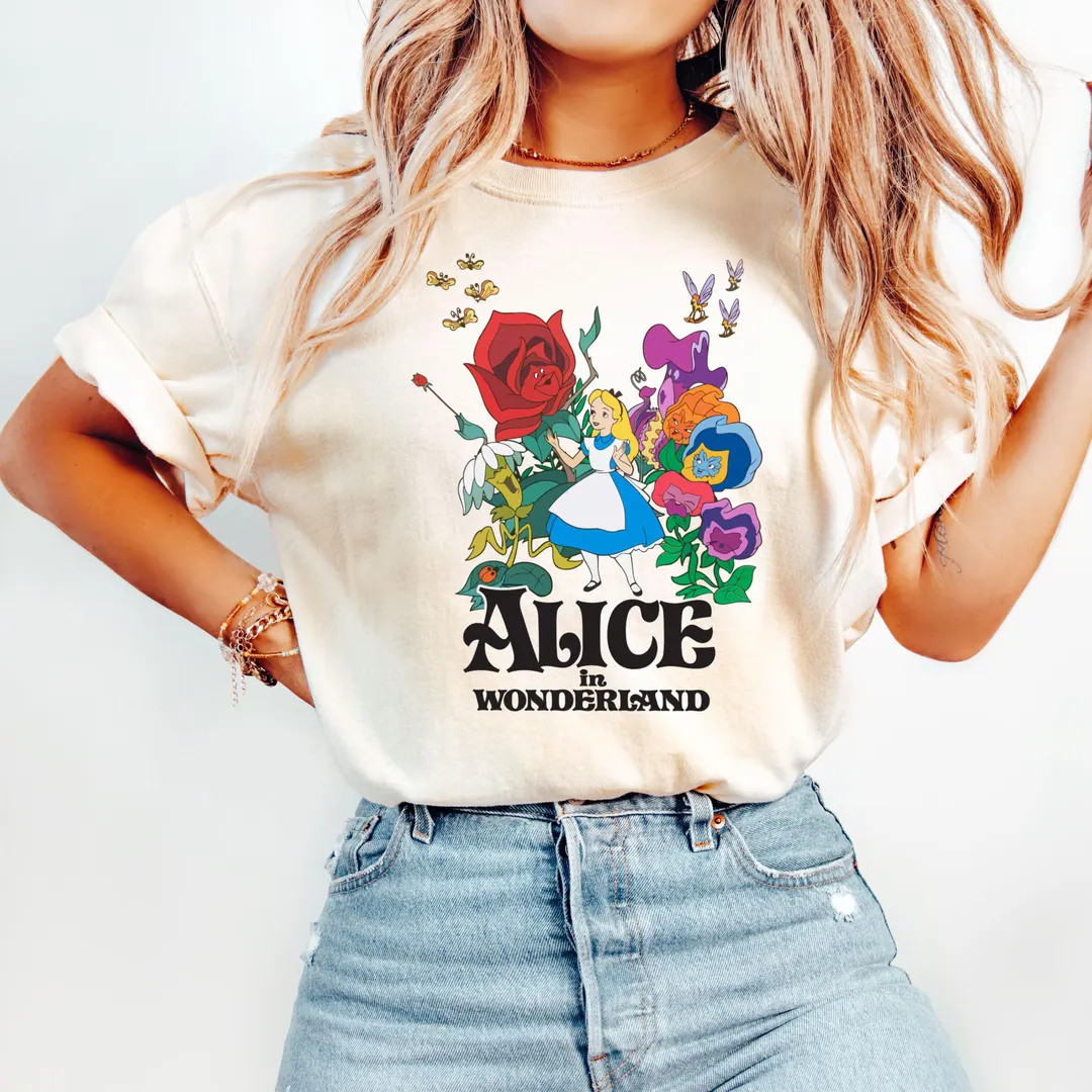 Alice In Wonderland T-Shirt, Disney Alice Shirt, Princess Alice Shirt, Alice In Wonderland Flower... | Etsy (US)