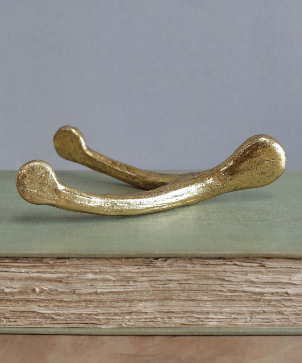 Creative Co-Op Collectibles and Figurines Gold - 6.69'' Gold Wish Bone Decor | Zulily