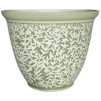 Ready Refill Round 12.28-Inches W Medium Green Plastic Indoor/Outdoor Planter with Drainage Holes | Lowe's