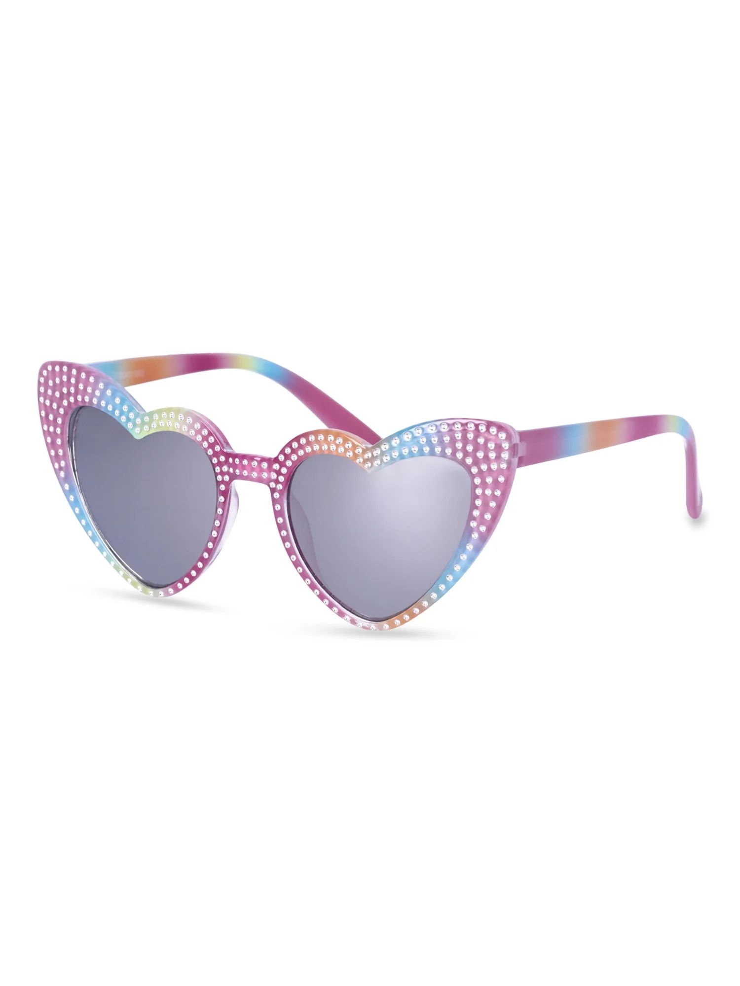 Justice Girls Ombre Rainbow Retro Heart Sunglasses | Walmart (US)