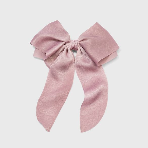 Satin Bow with Tail Barrette - A New Day&#8482; Violet | Target