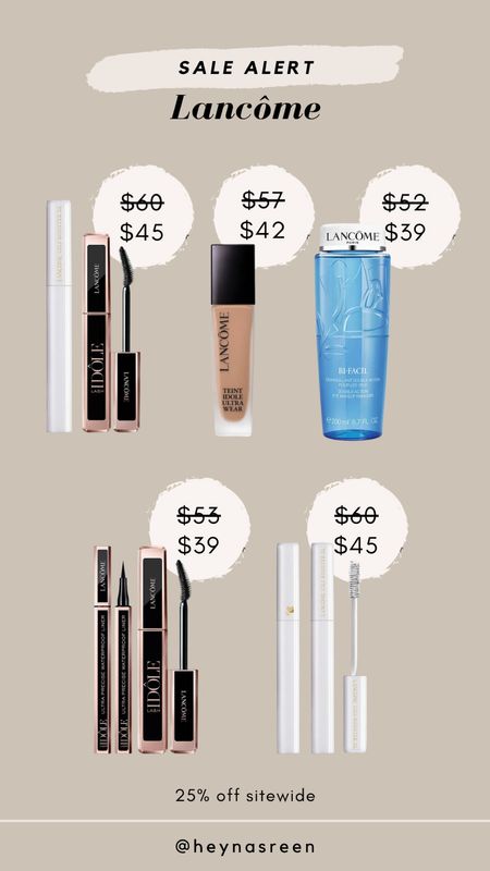 Huge sale at Lancôme! 25% off sitewide. Linked my top Lancôme makeup and skincare products. Time to restock!

#LTKsalealert #LTKbeauty #LTKfindsunder50