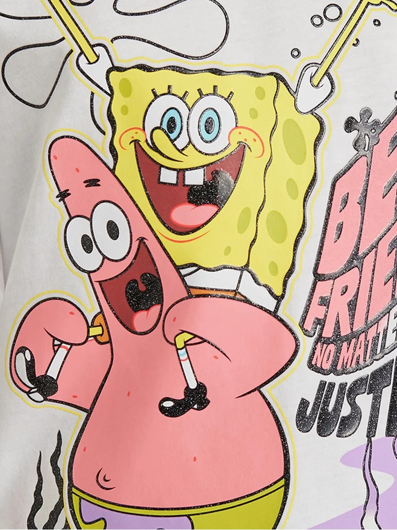 Spongebob X Justice Girls Oversized Tee, Sizes XS - XLP | Walmart (US)