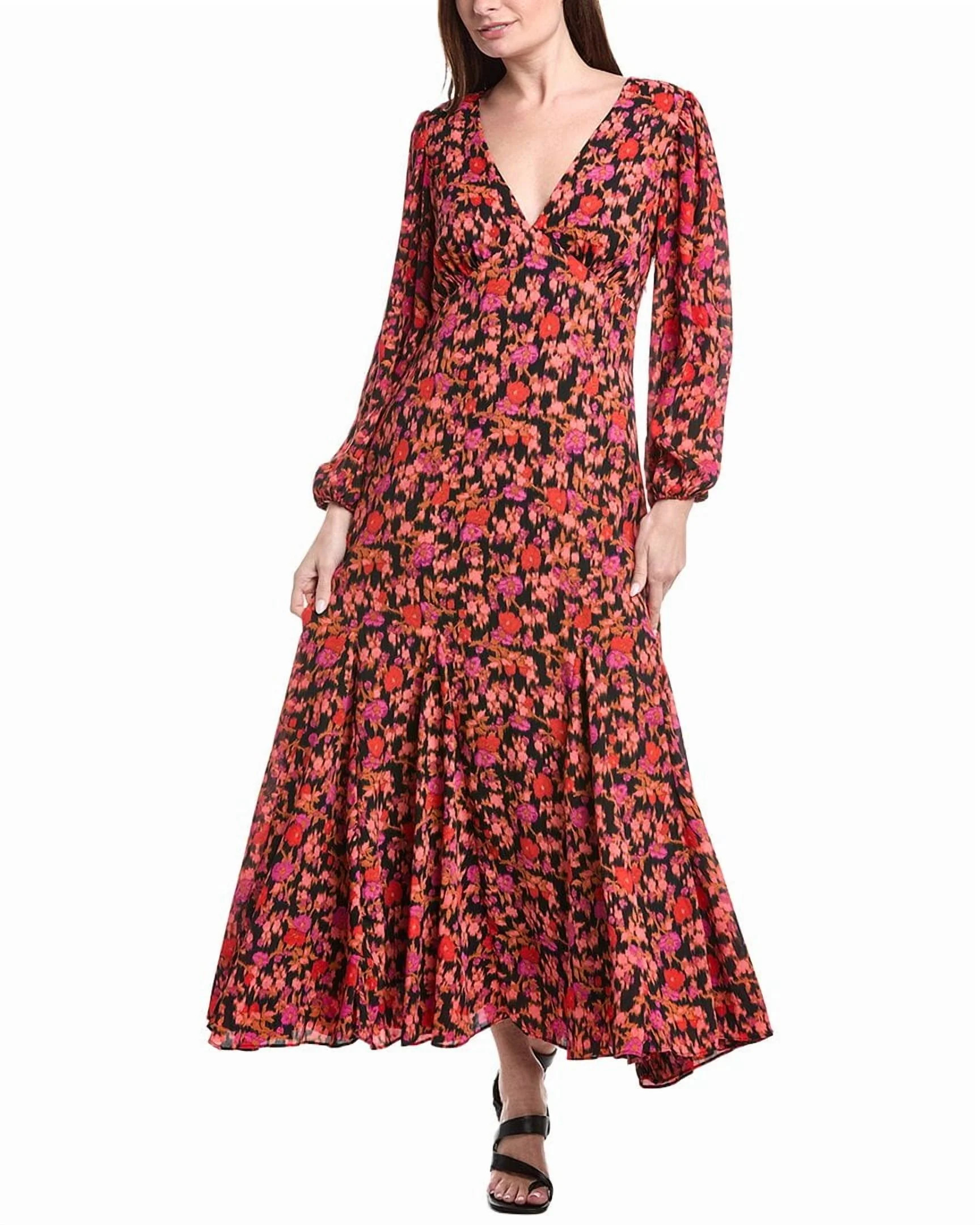 CeCe womens  Printed Maxi Dress, XL, Black | Walmart (US)