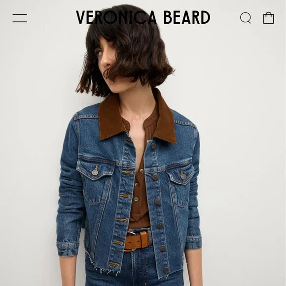Cara Denim Jacket with Corduroy Collar | Poshmark
