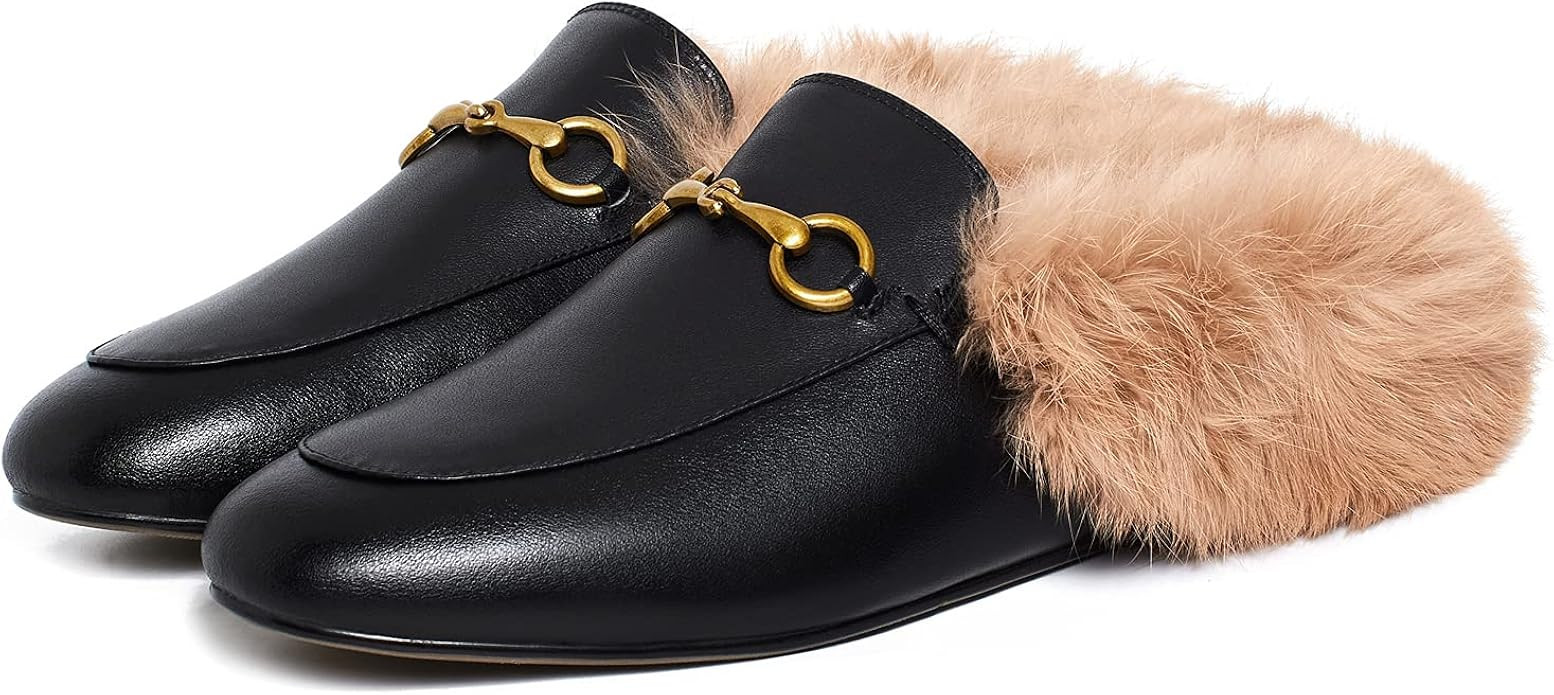 Amazon.com | Vertundy Women's Mules Low Heel Flats Leather Slip On Backless Sandals for Girls Lad... | Amazon (US)