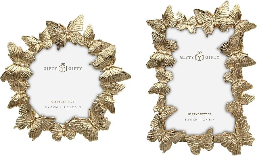 Butterfly Mini Frame Set/Set of 2 / 2x3 & 2.5x2.5 In | For Tabletop Display | Perfect for Home De... | Amazon (US)