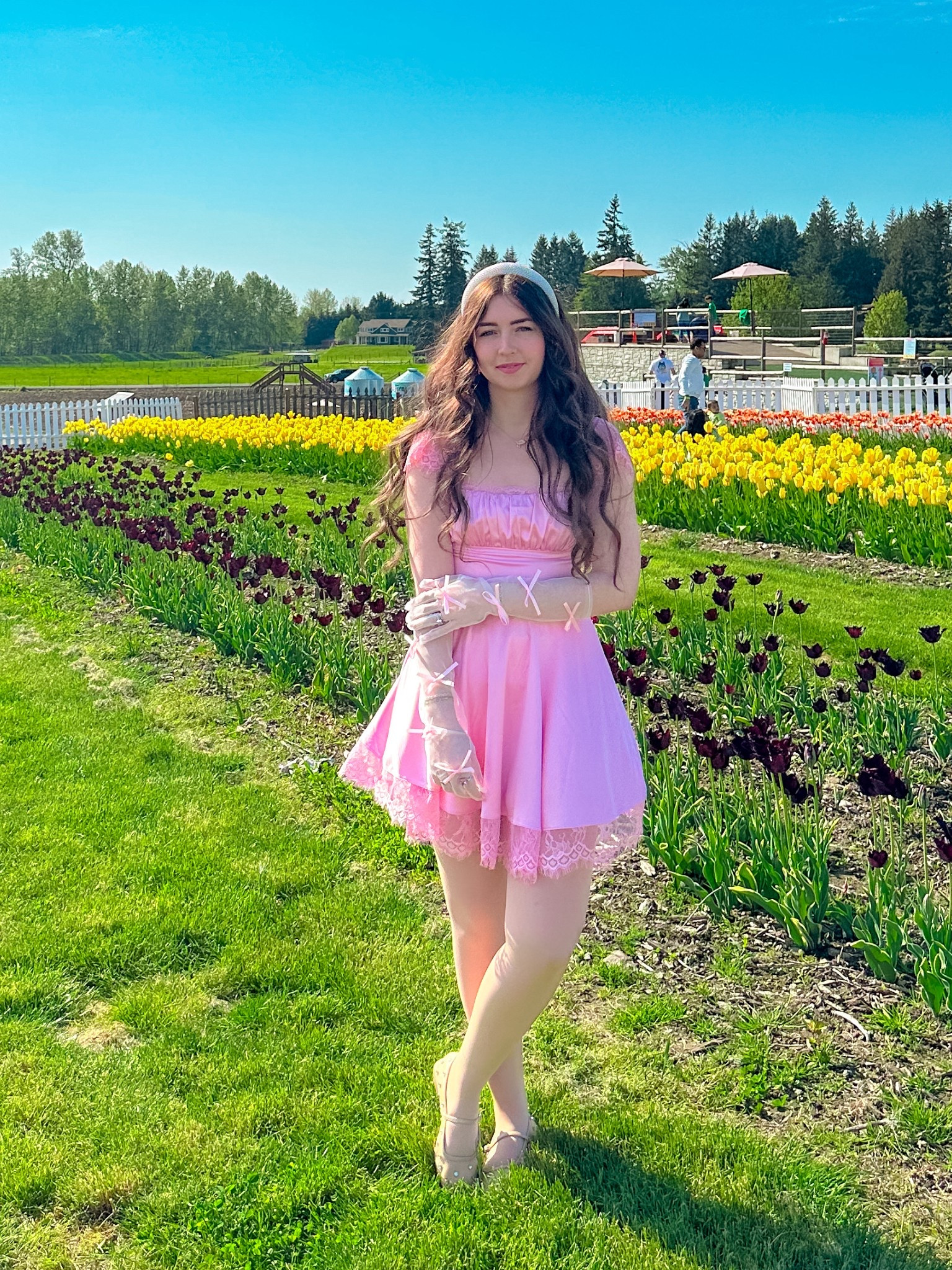 Affordable Amazon outfit fit for a princess or frolicking flower fields 

This dress is true to size and is very coquette and girly. Loved the luxe looking material and lace detail.
My accessories are under $10 each. The bows on the gloves are everything!
Taylor Swift wears these tights on stage - they are so comfy and give your legs a subtle shimmer while providing  just enough color to even your tone.

#LTKFindsUnder50 #LTKStyleTip