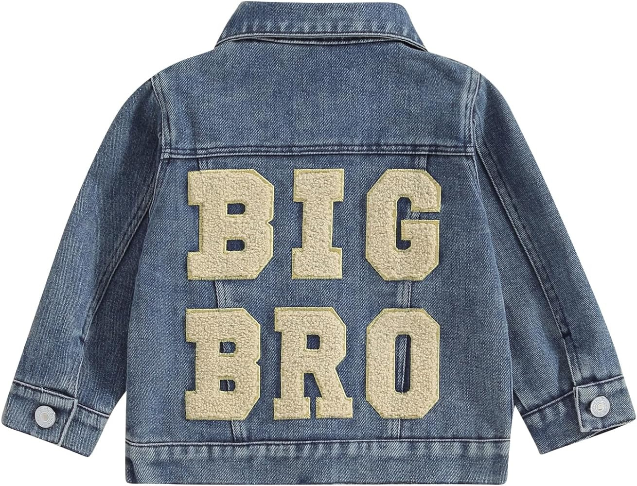 VISGOGO Toddler Baby Girl Jacket Big Lil Sister/Brother Letter Embroidery Jean Long Sleeve Cardig... | Amazon (US)