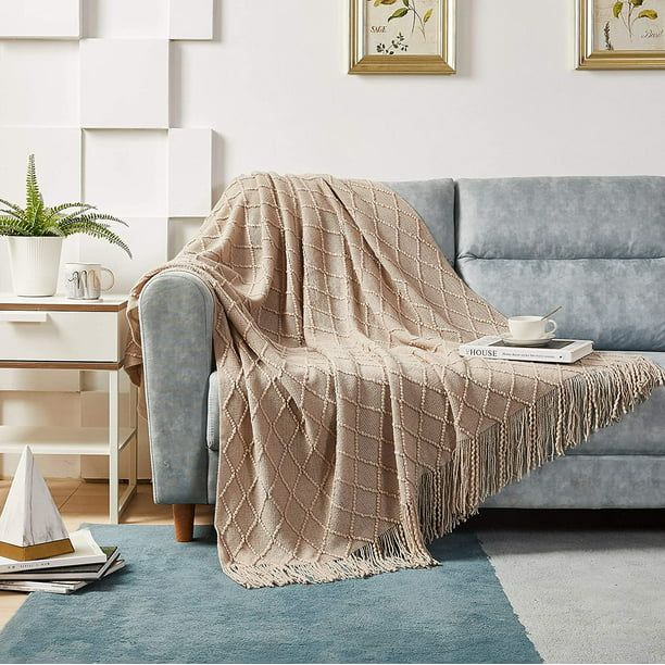 ModernlyBasic Knitted Throw Blanket, 50 x 60 Inch, Warm & Cozy Decorative Throw Blankets with Tas... | Walmart (US)