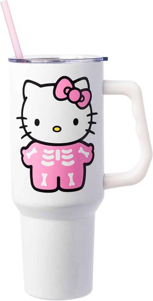 Silver Buffalo Sanrio Hello Kitty Halloween Spooky Skeleton Costume Stainless Steel Tumbler with ... | Amazon (US)