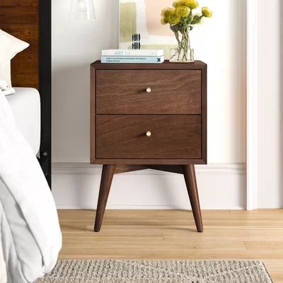 Williams 2 - Drawer Nightstand AllModern Color: Walnut | Wayfair North America