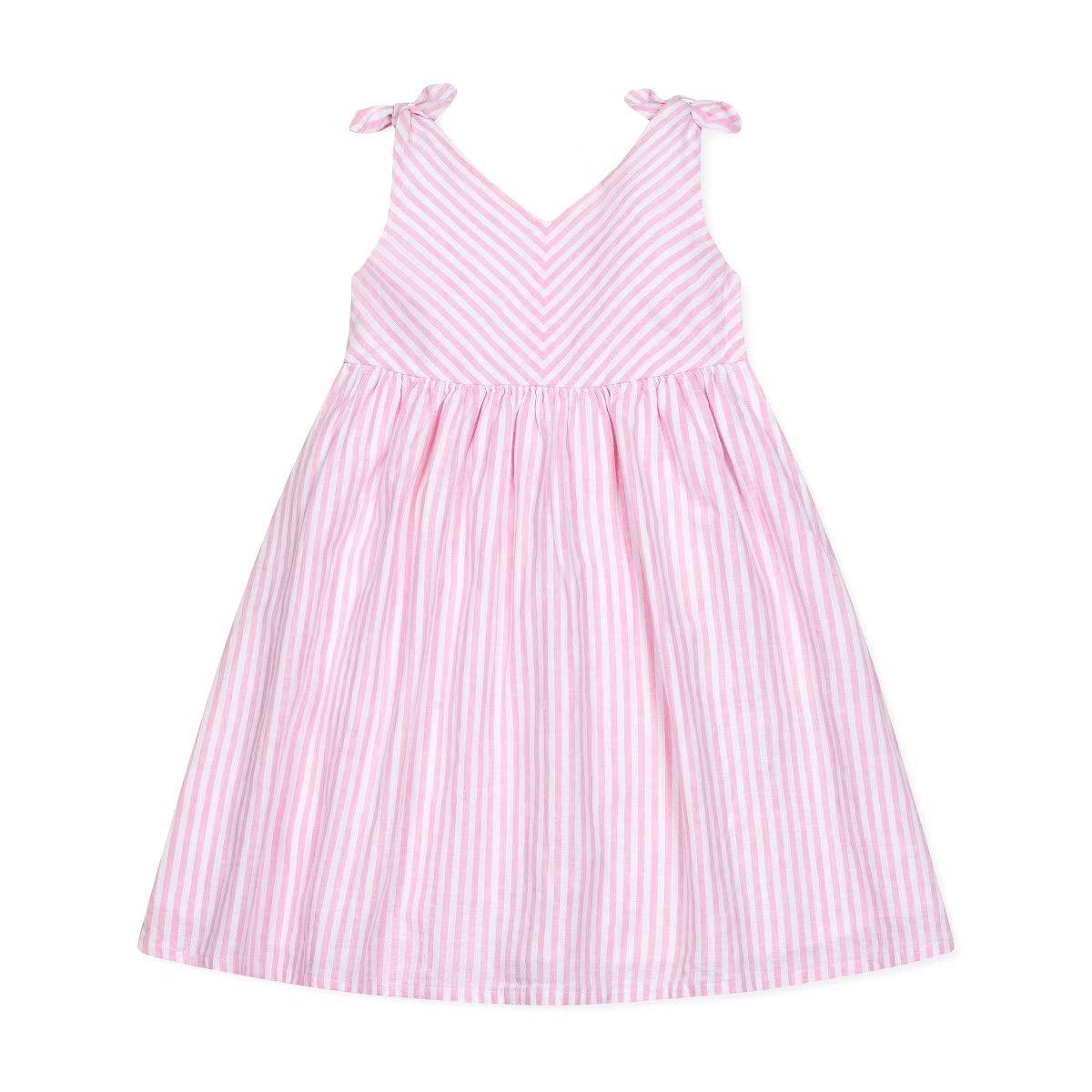 Hope & Henry Girls' Sleeveless Bow Shoulder Swing Dress, Kids | Target